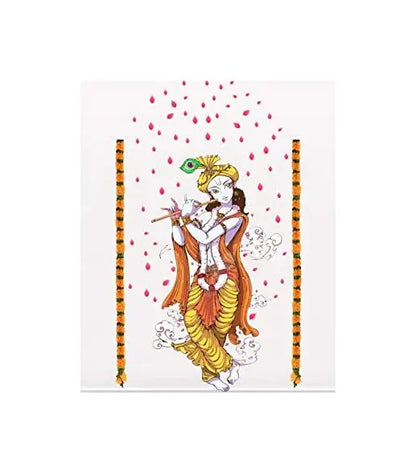 Multicolor - Lord Krishna with Flute Wall Sticker - Mytrendzcart