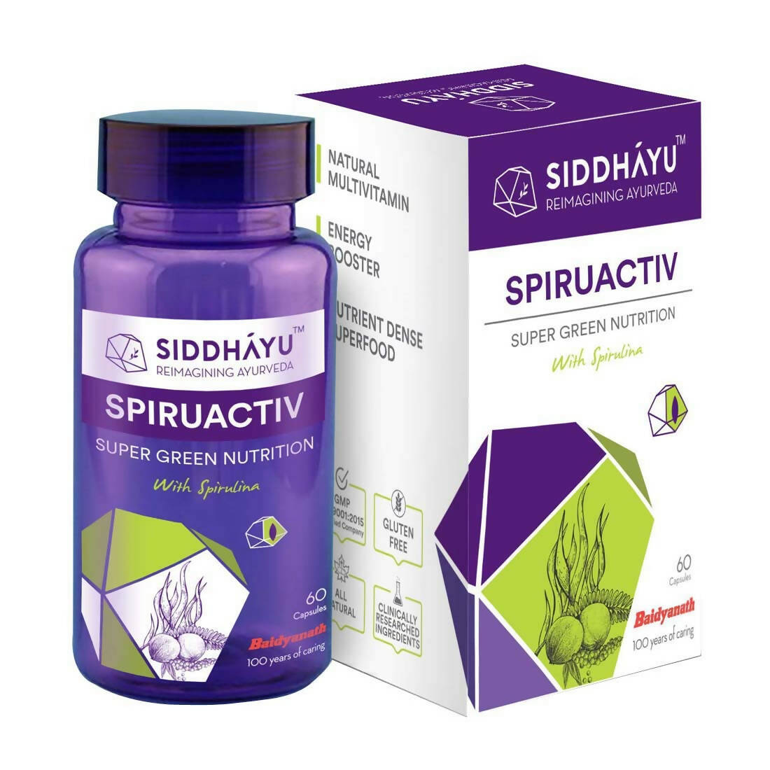Siddhayu Ayurveda Spiruactiv Capsules with Spirulina - Mytrendzcart