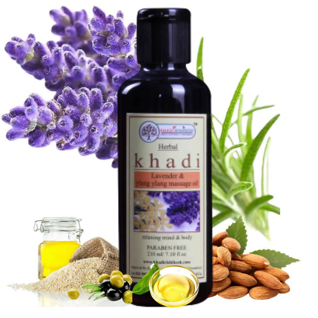 Khadi Rishikesh Herbal Lavender & Ylang Ylang Massage Oil For Full Body - Mytrendzcart