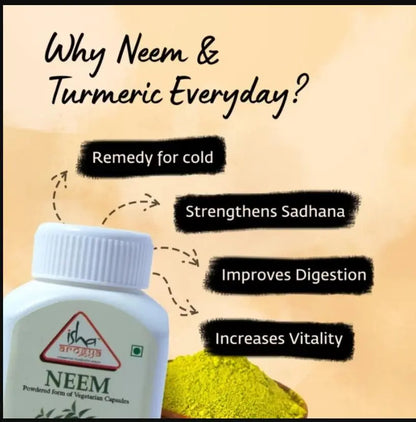 Neem and Turmeric powder in veg capsules. Combo pack. 100 capsules each. For daily detox. - Mytrendzcart