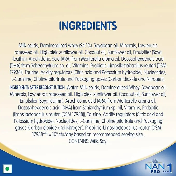 Nestlé Nan Pro 1 Infant Formula With Probiotic (Up To 6 Months), Stage 1-400G Bag-In-Box Pack, Powder - Mytrendzcart