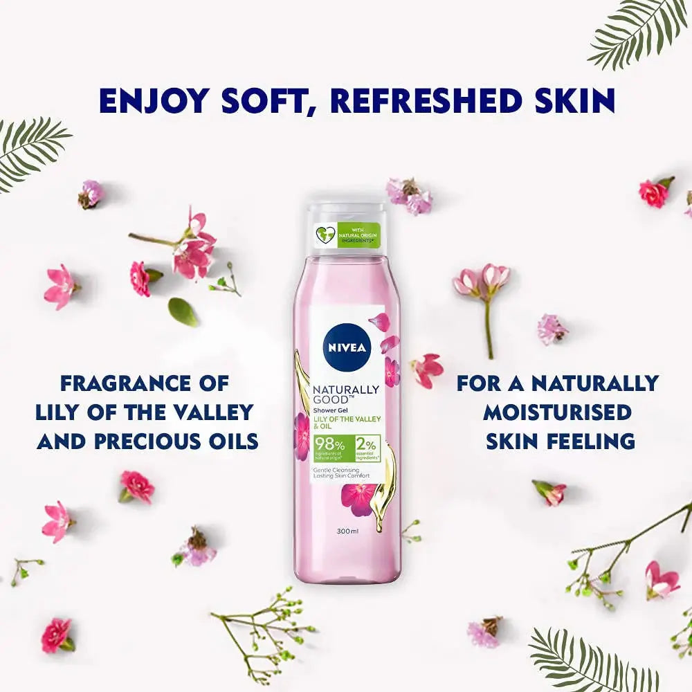 Nivea Naturally Good Lily of the Valley & Oil Shower Gel -300 ml - Mytrendzcart