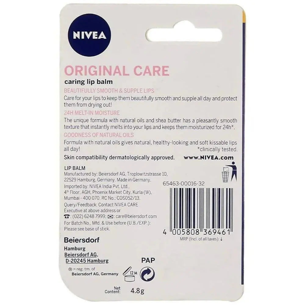 Nivea Original Care Lip Balm -4.8 gm - Mytrendzcart