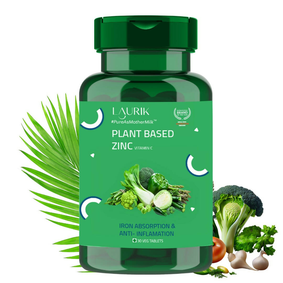 Laurik Plant Based Zinc And Vitamin C Tablets | Supplements Help Iron Absorption And Immune Support For Men And Women - Mytrendzcart