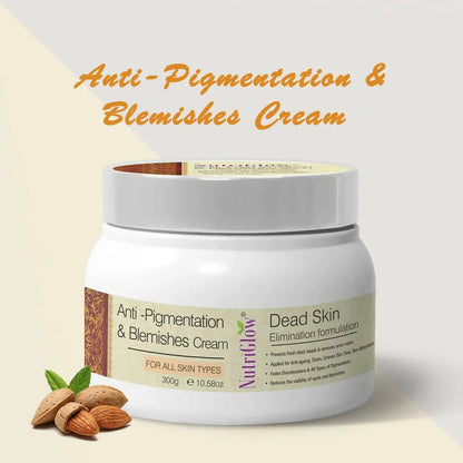 NutriGlow Anti Pigmentation & Blemishes Cream with Apricot Extracts & Oatmeal -300 gm - Mytrendzcart