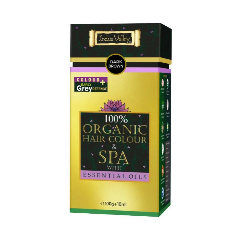 Indus Valley 100% Organic Hair Color & SPA with Essential Oil - Dark Brown - Mytrendzcart