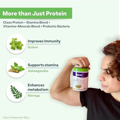 OZiva Daily Protein Activ for Men | Protein Powder for Men for Better Stamina, Muscular Health & Energy Levels | Big Muscle Protein with 40g Protein per 100g and Probiotic Bacteria 300g (Chocolate) - Mytrendzcart