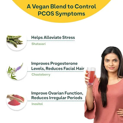 OZiva Plant Based HerBalance for PCOS Supplements for Women 250g, with Myo-Inositol, ChasteBerry, Shatavari, PCOS Supplements for Women Promoting Better Cycle & Hormonal Balance - Mytrendzcart