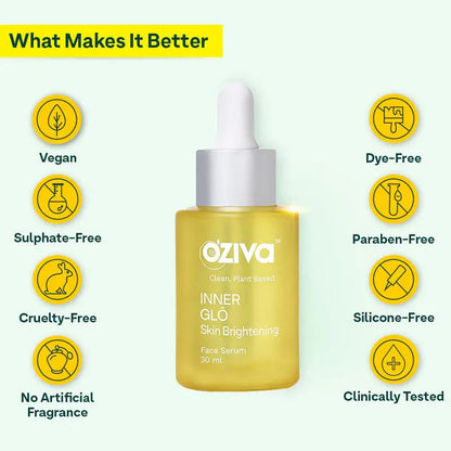 OZiva Plant Based Inner Glō Skin Brightening Face Serum -30 ml - Mytrendzcart