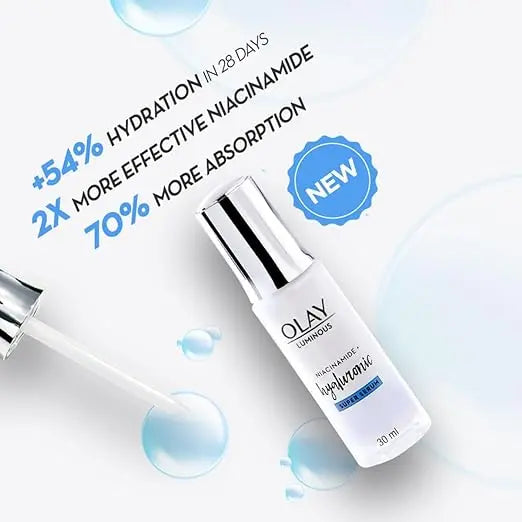 Olay Hydration Boost Kit for 2X Glow | Hyaluronic Serum with Free Cleanser l Intense Hydration | With Niacinamide l Normal, Oily, Dry & Combination Skin l Parabens & Sulphate free | Pack of 2 - Mytrendzcart