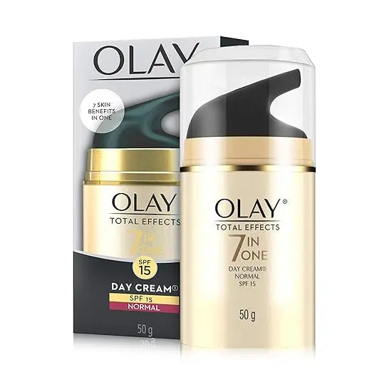 Olay Total Effects Day Cream with SPF 15 | Fights 7 Signs of Ageing | With Niacinamide and Green Tea Extracts | Normal, Oily, Dry, Combination Skin | 50g - Mytrendzcart
