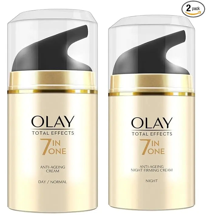 Olay Total Effects Slay All Day Pack - Day Cream 50gm + Night Cream 50 gm| Fights 7 Signs of Ageing | With Niacinamide and Green Tea Extracts | Normal, Oily, Dry, Combination Skin | Pack of 2 - Mytrendzcart