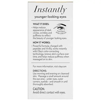 Olay Ultimate Eye Cream | Reduces Dark Circle, Wrinkles and Puffiness | With Peptides and Niacinamide l Normal, Oily, Dry & Combination Skin l Paraben & Sulphate Free | 15ml - Mytrendzcart