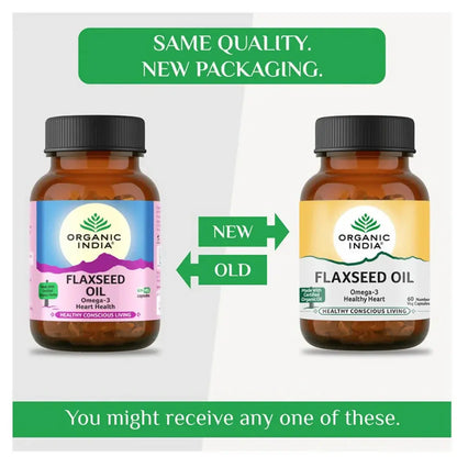 Organic India Flaxseed Oil Capsules -60 caps - Mytrendzcart