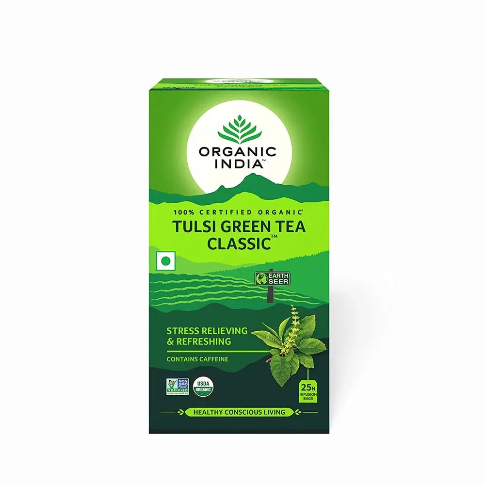 Organic India Tulsi Green Tea Classic 25 Tea bags -25 Tea Bags - Mytrendzcart