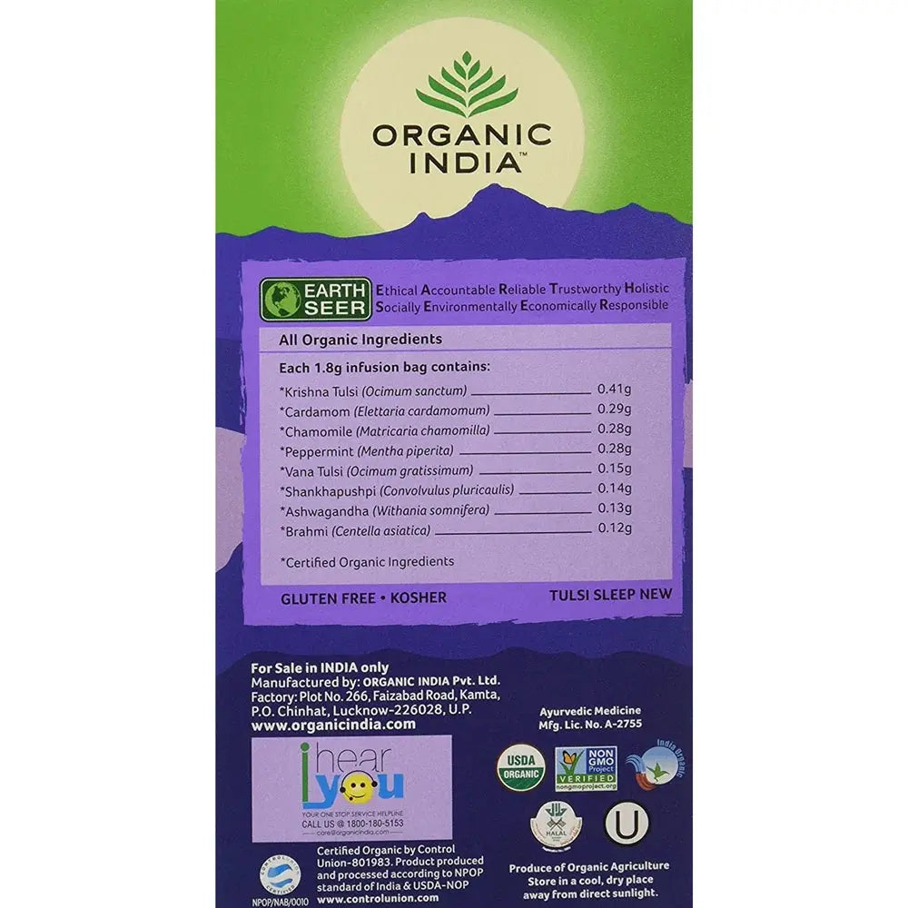 Organic India Tulsi Sleep Tea (25 Tea Bags) -Pack of 1 - Mytrendzcart