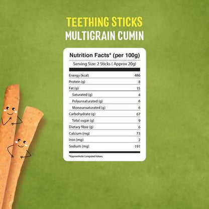 Timios Multigrain Cumin Teething Sticks For Toddlers -150 gm Mytrendzcart