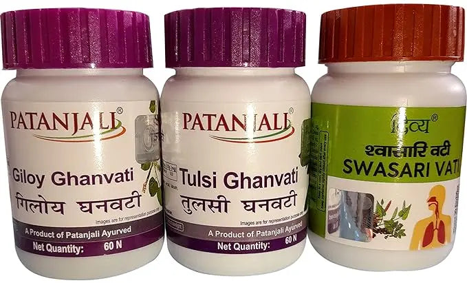 Patanjali Giloy Tulsi Swasari Vati (60+60+80 Tablet) - Mytrendzcart