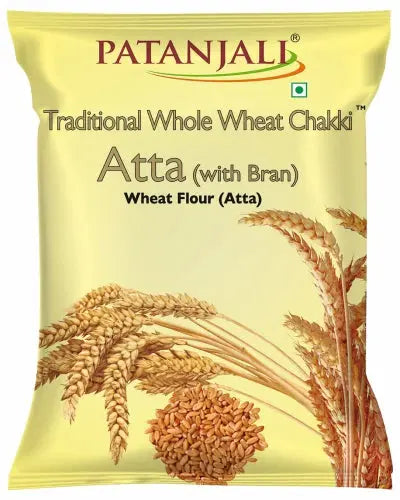 Patanjali Traditional Whole Wheat Chakki Atta with Bran -1 kg - Mytrendzcart