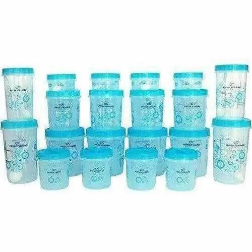 Plastic Package Container Set, 20-Pieces -Blue - Mytrendzcart