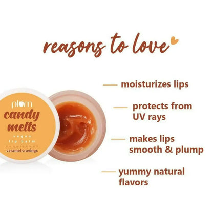 Plum Candy Melts Vegan Lip Balm Caramel Cravings -12 gm - Mytrendzcart