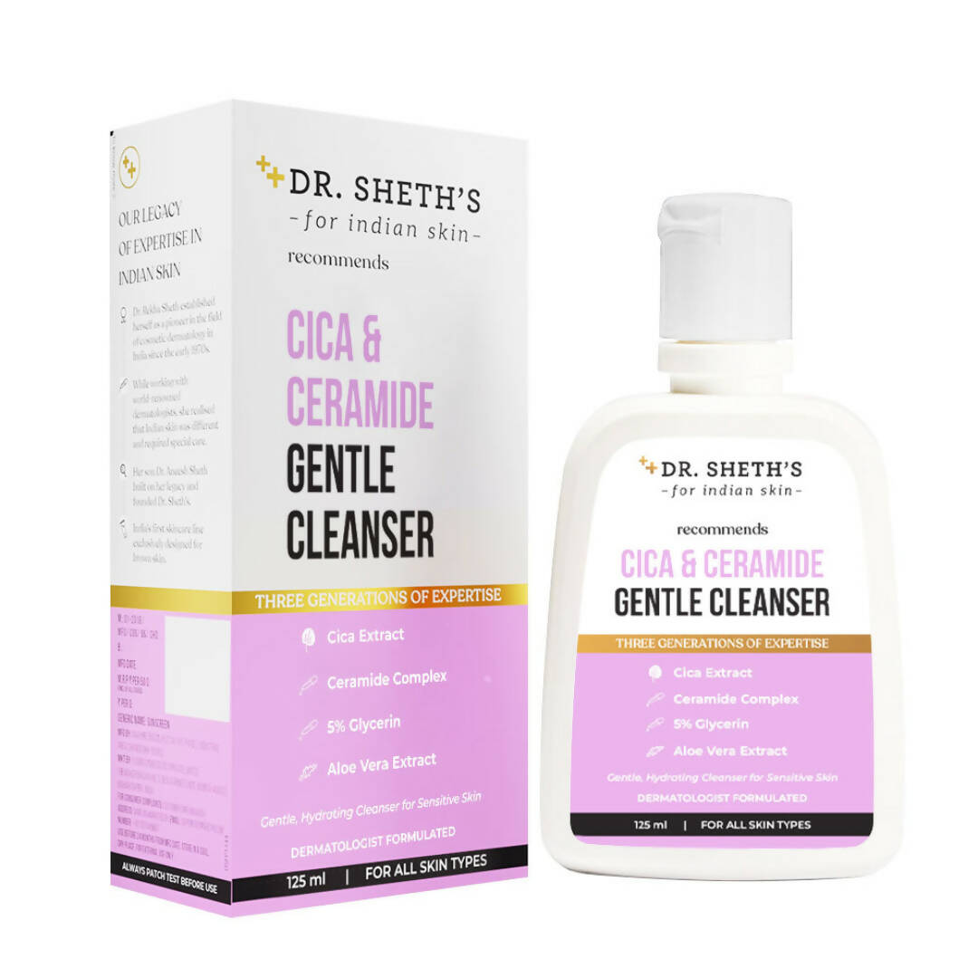 Dr. Sheth's Cica & Ceramide Gentle Cleanser Hydrating Face Wash For Normal, Dry & Sensitive Skin - Mytrendzcart