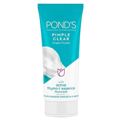 Pond’s Pimple Clear, Facewash, 100g, for Glowing Skin, with Active Thymo-T Essence Formula , Helps Reduce Pimples in 3 Days, Face Wash Controls Oil, Reduces Blackheads - Mytrendzcart
