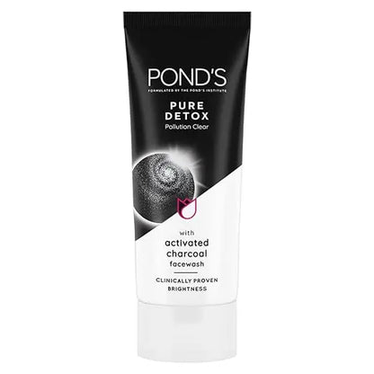 Pond’s Pure Detox, Facewash, 200g, for Fresh, Glowing Skin, with Activated Charcoal, Daily Exfoliating & Brightening Cleanser, Pollution Clear Face Wash - Mytrendzcart