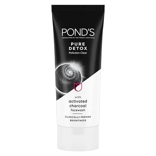 Pond’s Pure Detox, Facewash, 200g, for Fresh, Glowing Skin, with Activated Charcoal, Daily Exfoliating & Brightening Cleanser, Pollution Clear Face Wash - Mytrendzcart