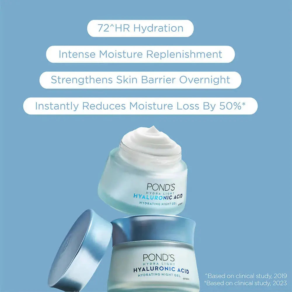 Ponds Hydra Light Hyaluronic Acid Hydrating Night Gel -50 gm - Mytrendzcart