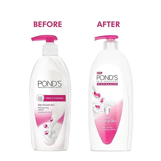 Ponds, Moisturizing Body Lotion, 600ml, for silky soft, smooth, radiant skin, with Niacinamide, 3X Moisturization, Lightweight, Non-Sticky, Quick Absorbing - Mytrendzcart