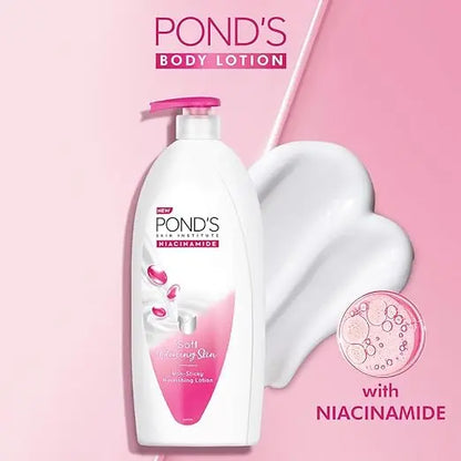 Ponds, Moisturizing Body Lotion, 600ml, for silky soft, smooth, radiant skin, with Niacinamide, 3X Moisturization, Lightweight, Non-Sticky, Quick Absorbing - Mytrendzcart