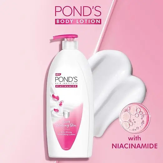 Ponds, Moisturizing Body Lotion, 600ml, for silky soft, smooth, radiant skin, with Niacinamide, 3X Moisturization, Lightweight, Non-Sticky, Quick Absorbing - Mytrendzcart