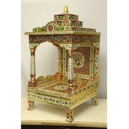 Silver Coated Multi Color Pooja Mandir / Pooja Mandiram Multi Color - Mytrendzcart