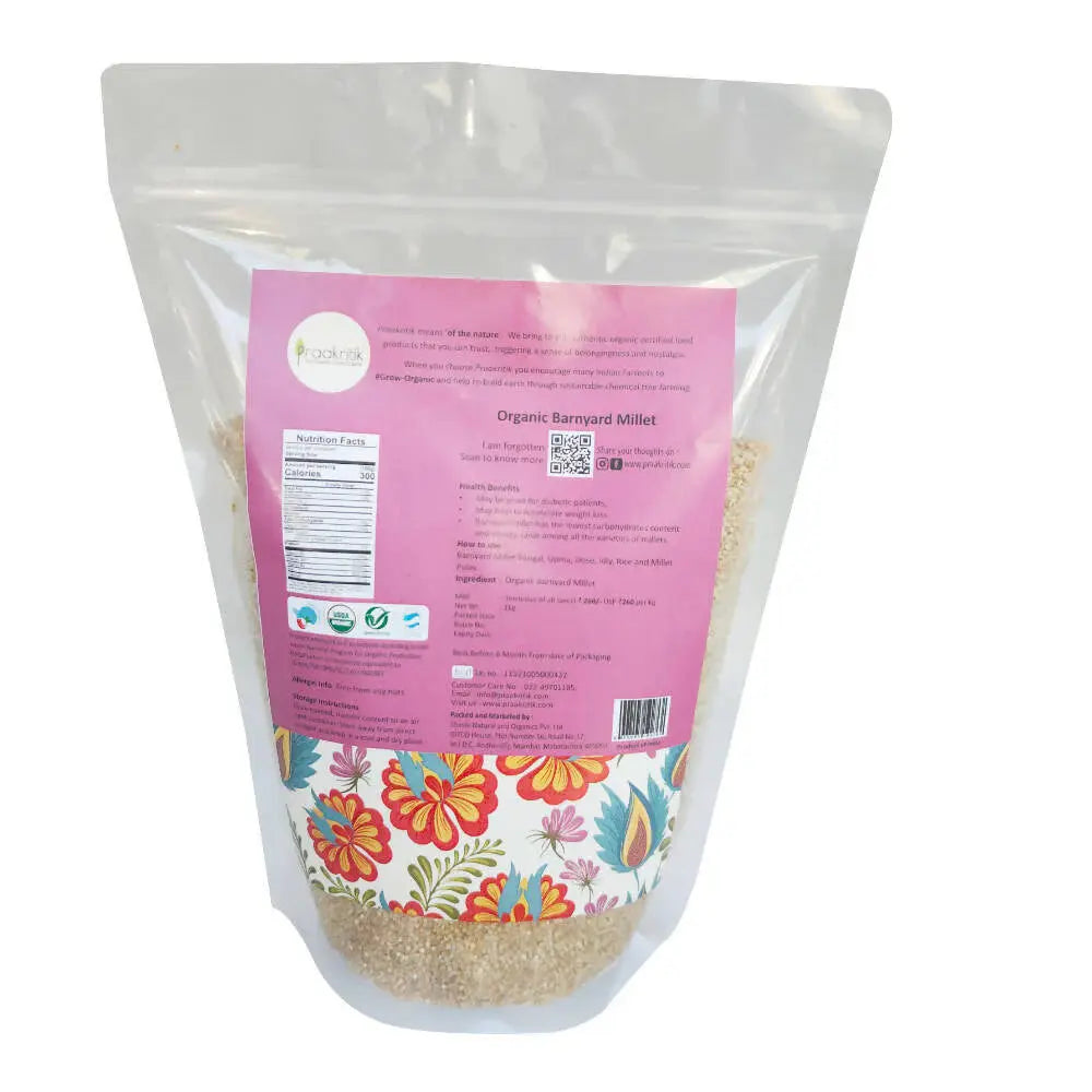 Praakritik Organic Farms Barnyard Millet (Sanva) -1 kg - Mytrendzcart