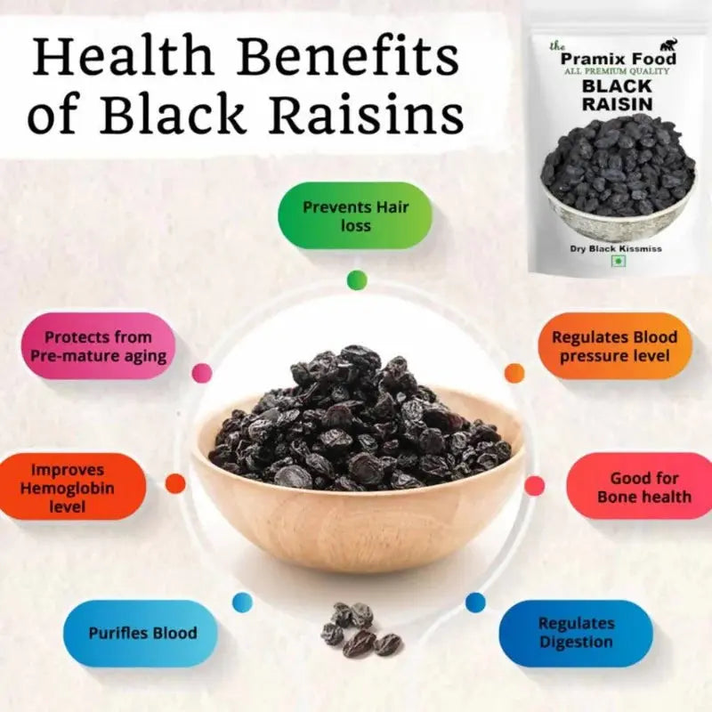 Pramix Food Black Raisins Dry Black Kismis -800 gm - Mytrendzcart