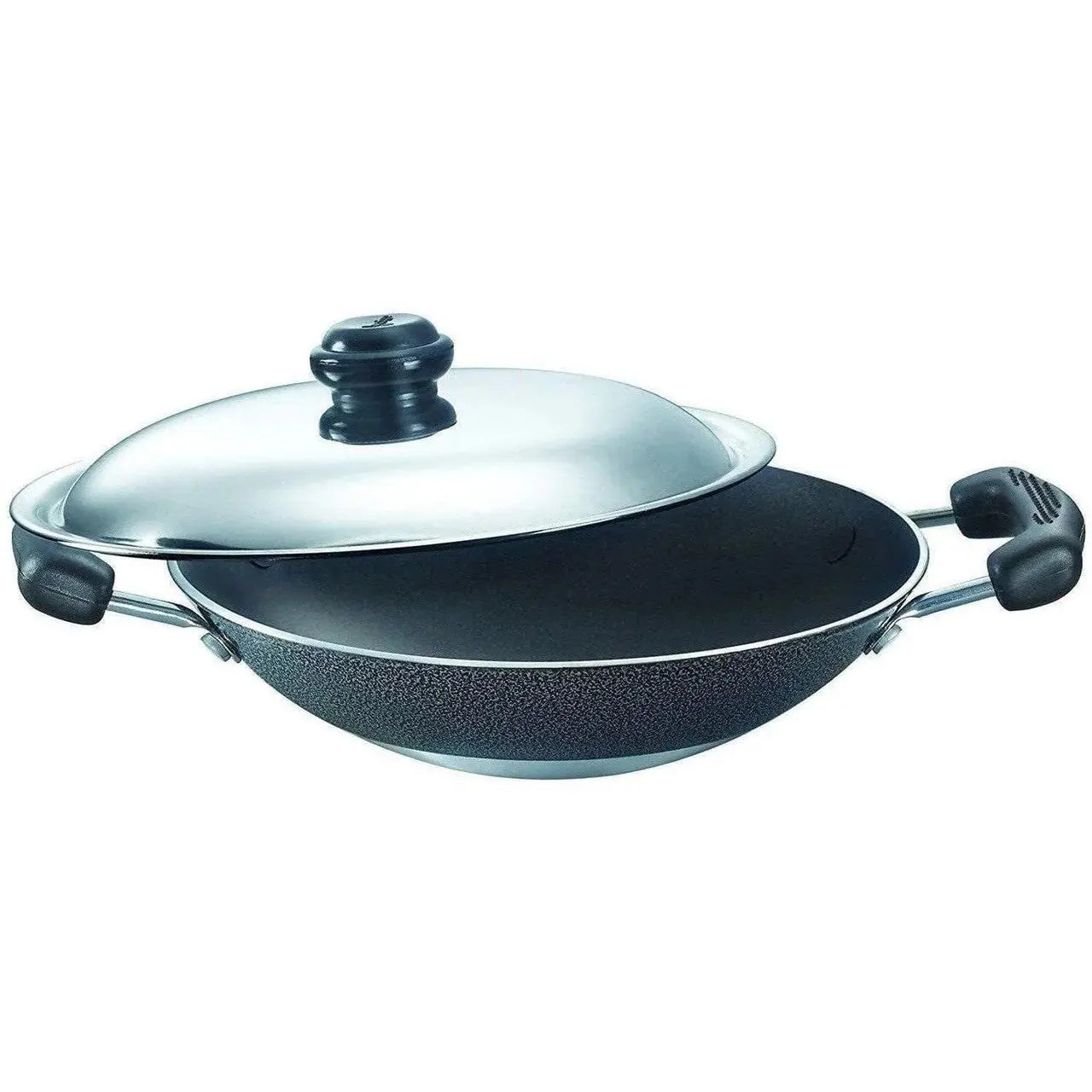 Prestige Omega Select Plus Residue Free Non-Stick Deep Appachetty with Lid, 20cm,Black and stainless steel - Mytrendzcart