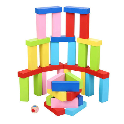 Skoodle Quest Stackrr Color Crash Tumbling Tower Game with 54 Precision Wooden Blocks of Premium Beachwood for Adults and Kids Mytrendzcart