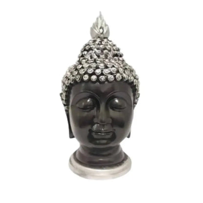 Puja N Pujari Buddha Face Idol Silver Head - Mytrendzcart