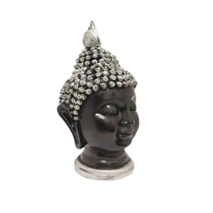 Puja N Pujari Buddha Face Idol Silver Head - Mytrendzcart