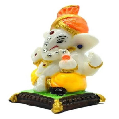 Puja N Pujari Ganesha Golden Color Showpiece Idol For Car Dashboard - Mytrendzcart