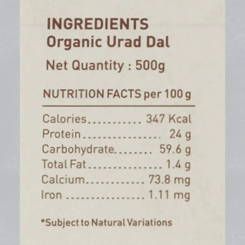 Pure & Sure Urad Dal Split Organic Pulses -500 gm - Mytrendzcart