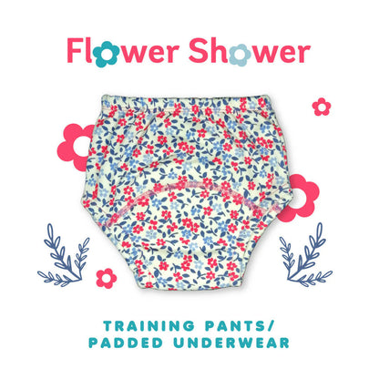 Kindermum Cotton Padded Pull Up Training Pants/Padded Underwear For Kids Flower Shower-Set of 2 pcs -Small (7-9 Kgs) - set of 2 Mytrendzcart