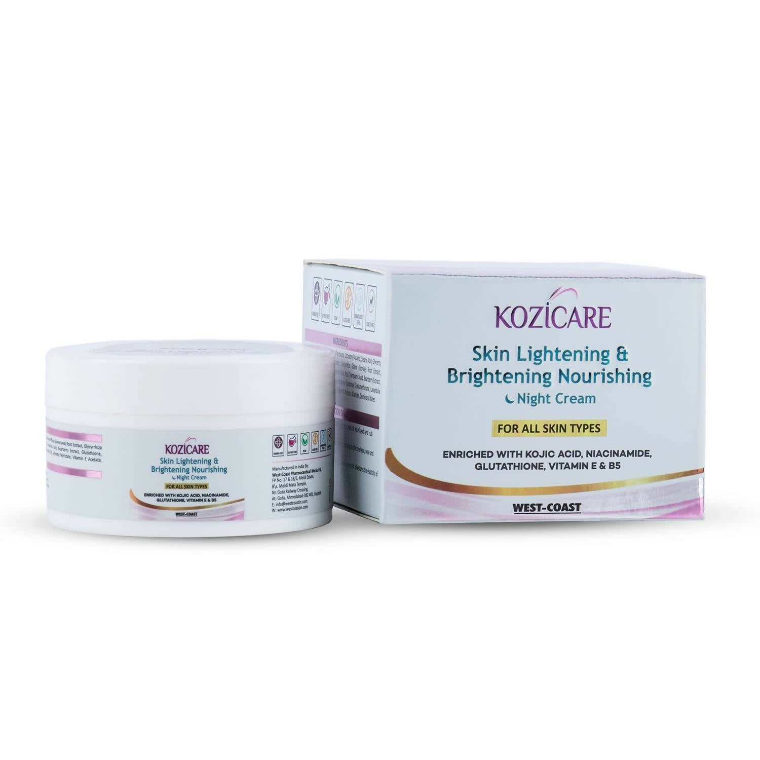 Healthvit Kozicare Skin Lightening & Brightening Nourishing Night Cream - Mytrendzcart