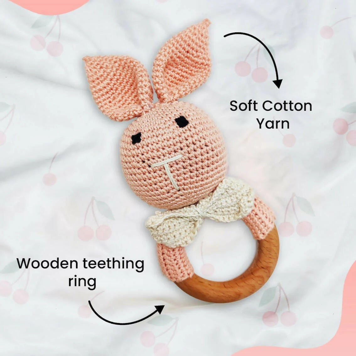 Matoyi Crochet Bunny Toy: Teether For Babies Mytrendzcart