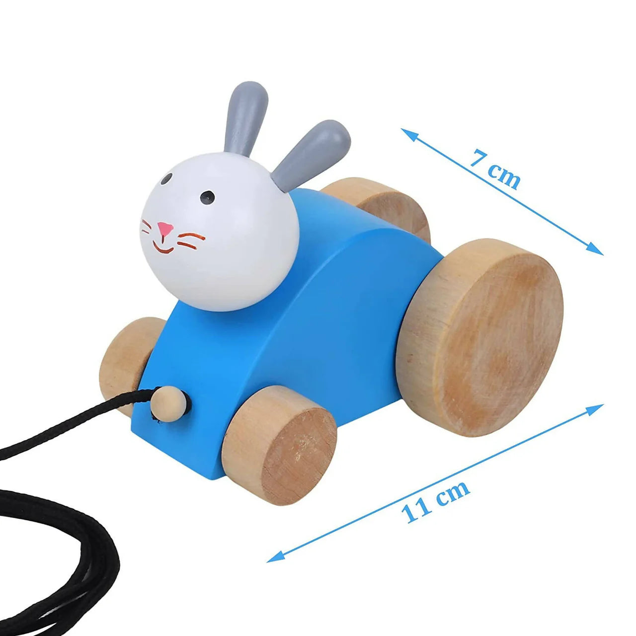 Matoyi Fish Rattle & Blue Rabbit Pull Along & Flat Disk Rattle & Bear Teether For Kids -Combo Mytrendzcart