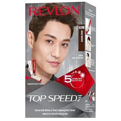 Revlon Top Speed Hair Color, Dark Brown 65M (Pack of 1) - Mytrendzcart