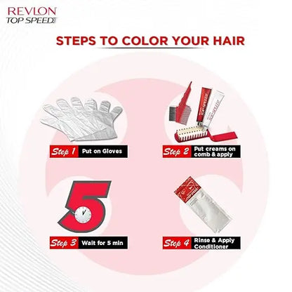Revlon Top Speed Hair Color, Dark Brown 65M (Pack of 1) - Mytrendzcart