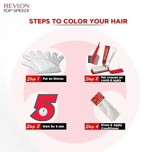 Revlon Top Speed Hair Color, Dark Brown 65M (Pack of 1) - Mytrendzcart