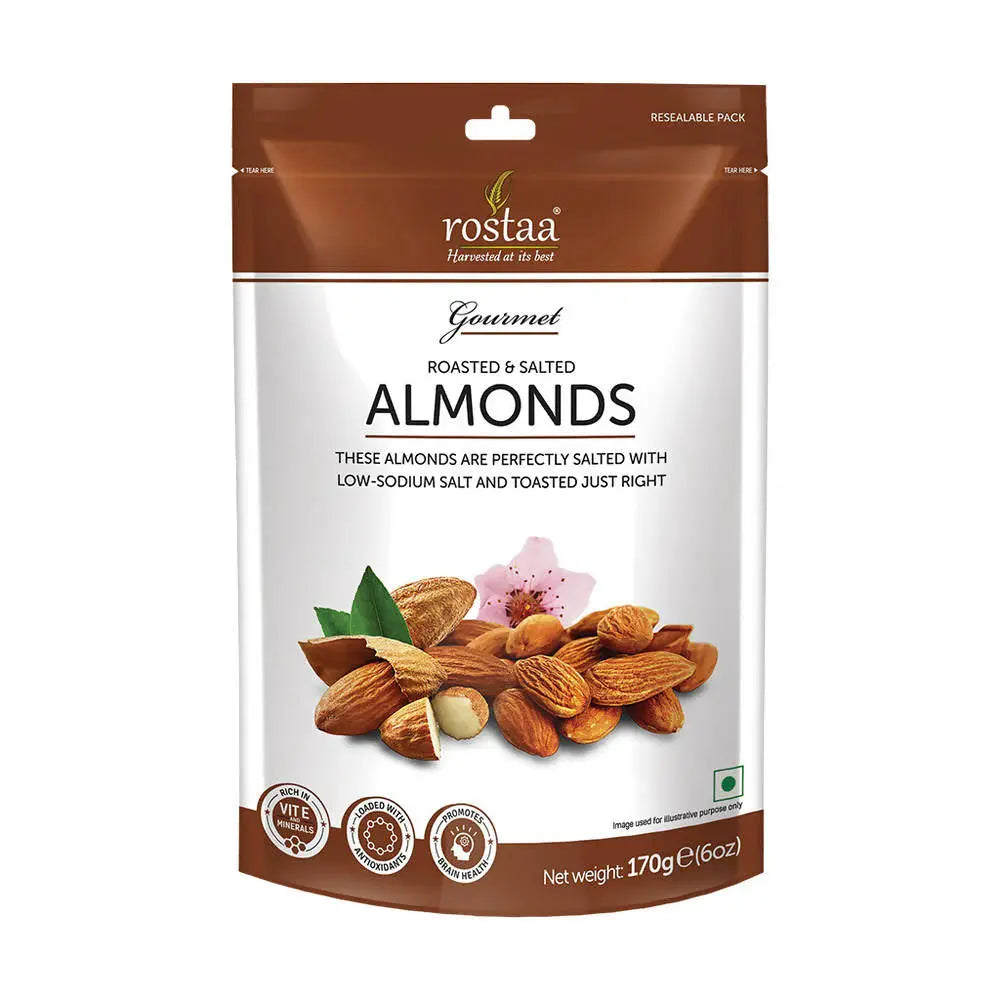 Rostaa Roasted & Salted Almonds -170 gm - Mytrendzcart